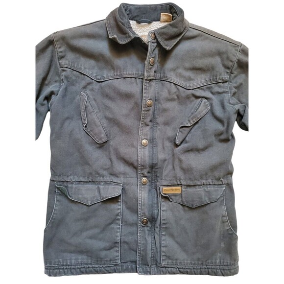 Powder River Outfitter Lined Jacket Green Canvas Barn Chore Coat Kid Youth Large - Picture 5 of 14